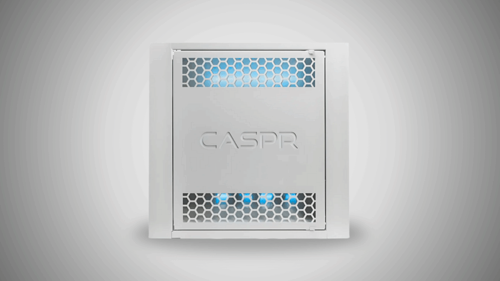 CASPR BLU Tile ceiling-mounted disinfection unit on gray background
