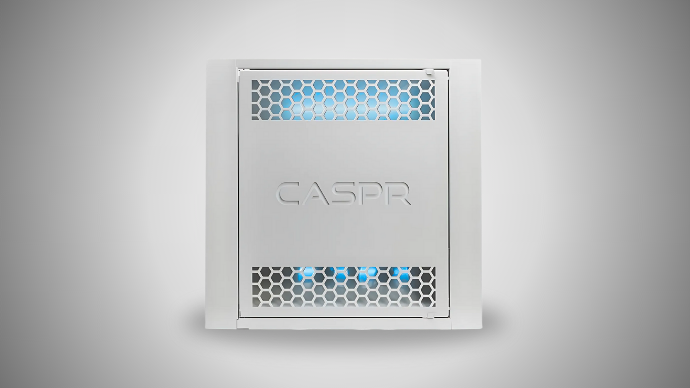 CASPR BLU Tile ceiling-mounted disinfection unit on gray background