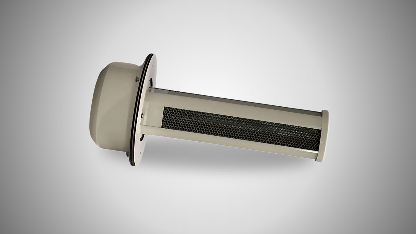CASPR Medik™ duct-mounted disinfection unit on gray background