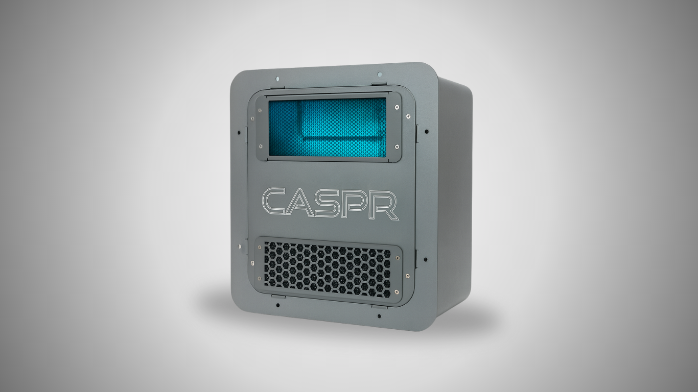 CASPR Transit disinfection unit for vehicles on gray background